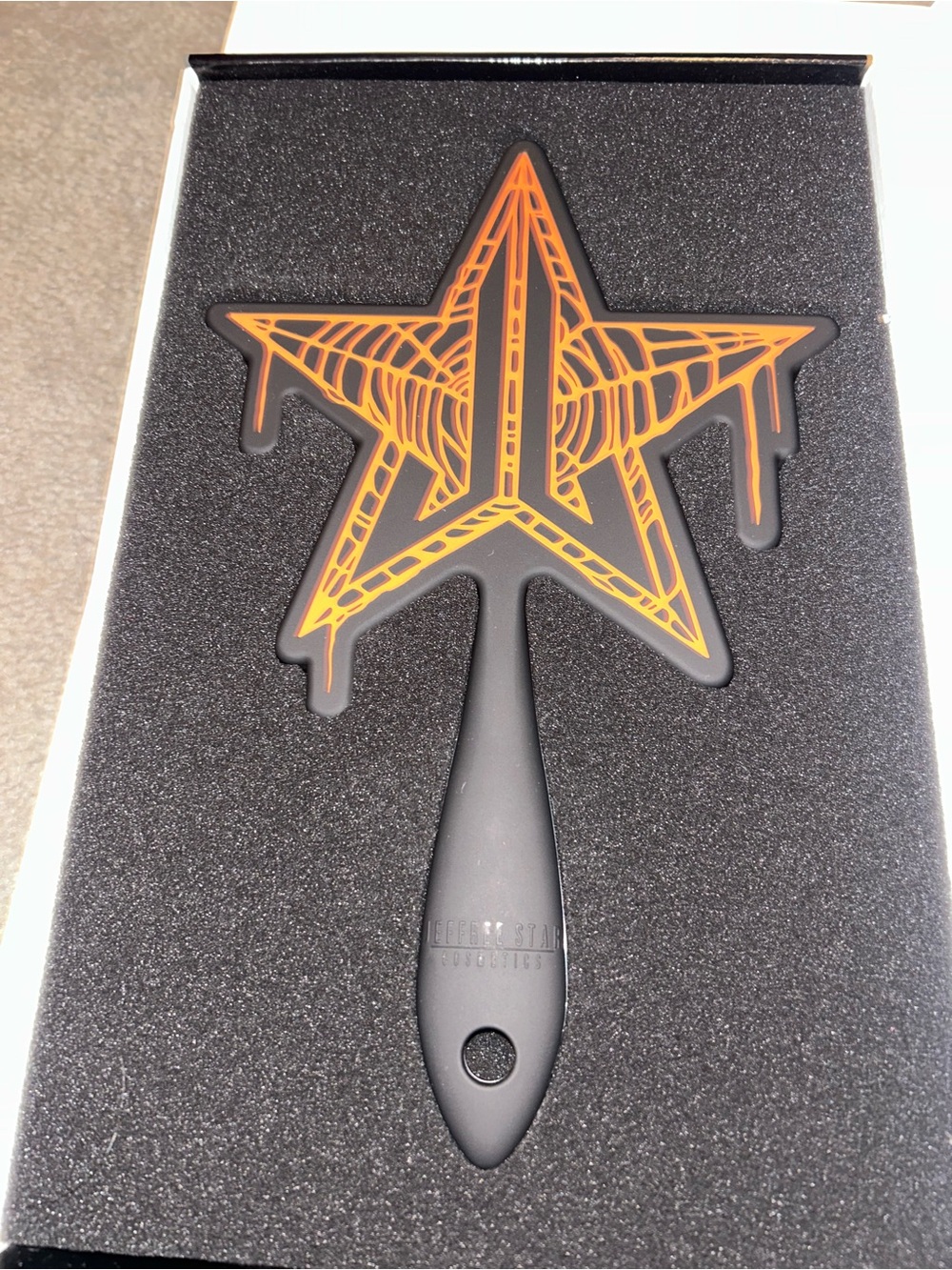 Jeffree Star - Limited Edition Orange & Black Drip Star Halloween Hand Mirror